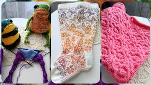 С горя начала вязать третью Жабку🐸. Гольфы с бабочками довязала🥰