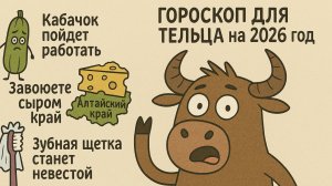 🎬 «Ржачный и абсурдный гороскоп для Тельца на 2026 год — стабильность в хаосе и пирожки на орбите