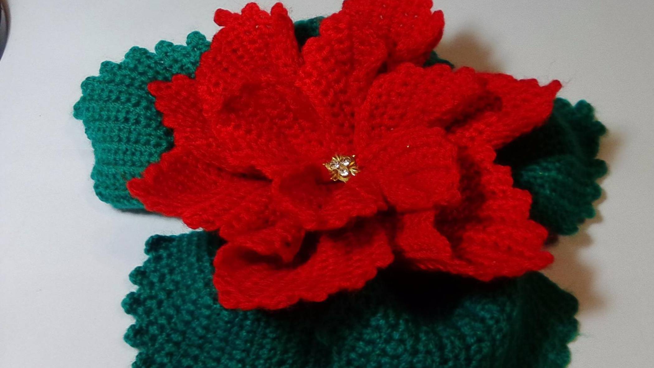 Цветок Рождественская звезда. Flower Christmas star.  Crochet.  Амигуруми. Игрушки крючком.