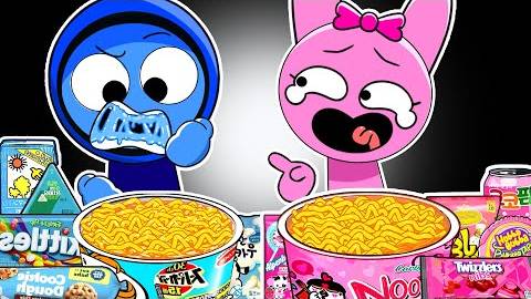 Джевин против Пинки в мини-маркете "Мукбанг" _ Анимация Спрунки в суперсемейке смотреть онлайн