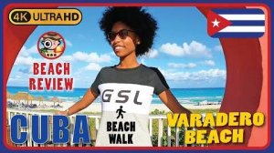 Пляж Варадеро Куба (Самый популярный пляж на Кубе!) Пешеходная экскурсия по пляжу в формате 4K.