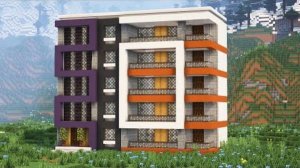 Многоэтажка в майнкрафте.