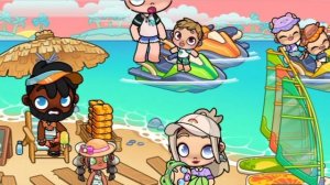 Пришли на пляж купатся в море. аватар ворлд❤