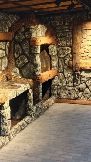 зона барбекю из  арт бетона  мастерская  ВЕЛЕС столярка.