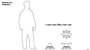 Швартовная утка А. Чертёж. Mooring cleat A. Drawings.