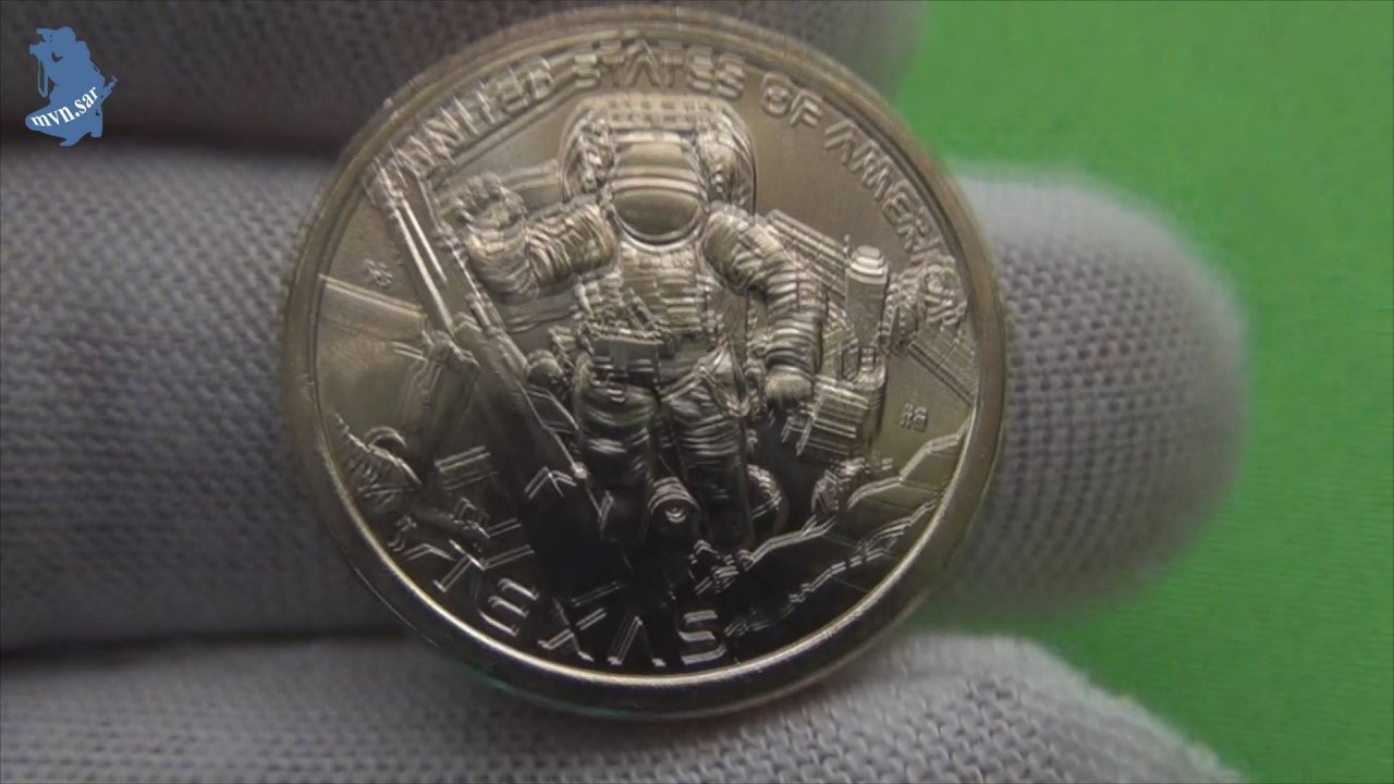 США. 1 доллар 2025 год. Денвер .Космический центр имени Линдона Джонсона в Техасе. #917