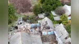 Хохол проиграл в прятки. Удар ракетой по борбосятнику противника.