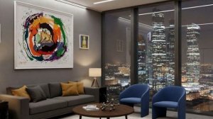 "Вагнер. Полёт Валькирий". Абстрактная живопись. Большая абстрактная картина для дома и офиса.