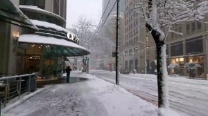 🇨🇦 ❄️❄️❄️ СИЛЬНАЯ МЕТЕЛЬ в центре Ванкувера, Канада.