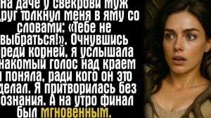 На даче у свекрови муж вдруг толкнул меня в яму со словами- «Тебе не выбраться!». Очнувшись среди...