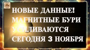 ВНИМАНИЕ! НОВЫЕ ДАННЫЕ! МАГНИТНЫЕ БУРИ УСИЛИВАЮТСЯ СЕГОДНЯ 3 НОЯБРЯ 2025 ГОДА!