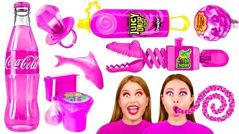 Едим Продукты Только Розового Цвета 24 часа Челлендж | Смешные Моменты от TeamTeen Challenge смотреть онлайн