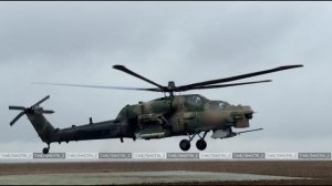 Кадры выполнения боевого задания экипажем вертолета Ми-28НМ в ходе СВО