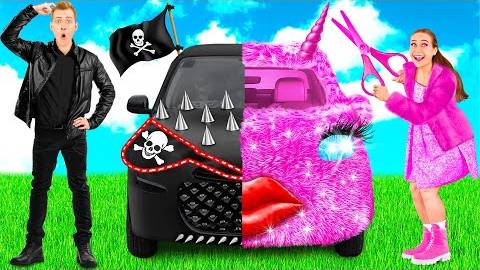Розовая машина vs Черная машина Челлендж | Война Пранков от TeamTeen Challenge смотреть онлайн