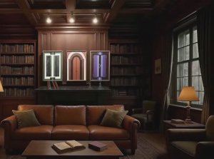 Триптих Девятые врата или ''Искушение для мудреца''. Картина маслом для дома и офиса.