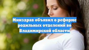 Минздрав объявил о реформе родильных отделений во Владимирской области