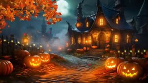 Autumn Haunted Village Halloween Ambience with Relaxing Spooky Sounds Halloween Music