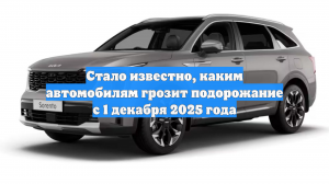 Стало известно, каким автомобилям грозит подорожание с 1 декабря 2025 года