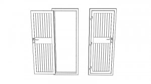 Судовая деревянная дверь B. Чертёж. Ship wooden door B. Drawings.