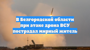 В Белгородской области при атаке дрона ВСУ пострадал мирный житель