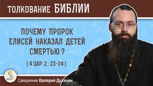 Почему пророк Елисей наказал детей смертью (4 Цар. 2:23-24)?  Священник Валерий Духанин