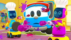 НОВИНКА — Грузовичок Лева собирает стиральную машину и строит комнату страха на Хэллоуин!