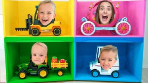 Влад и Ники Четыре цветных гаража челлендж!