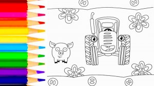 Синий трактор раскраска | Видео для детей | Мультики с игрушками | Ютюбик kids