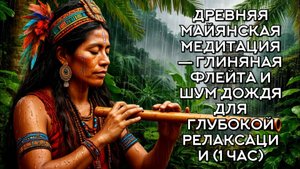 Древняя майянская медитация — глиняная флейта и шум дождя для глубокой релаксации (1 час)