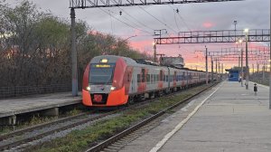 станция Тольятти отправление сдвоенной Ласточки ЭС2Г-001+017