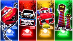 Паук-молния Маккуин против Пожирателя старых машин против Тачки-Матер-Экс против монстра-маяка _