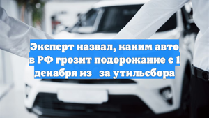Эксперт назвал, каким авто в РФ грозит подорожание с 1 декабря из‑за утильсбора