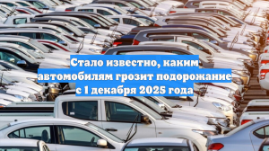 Стало известно, каким автомобилям грозит подорожание с 1 декабря 2025 года