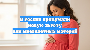 В России придумали новую льготу для многодетных матерей