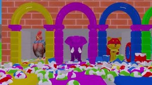 КРАСОЧНЫЙ МУЛЬТИК ПРО ЗВЕРЯТ. РАЗНОЦВЕТНЫЕ ЗВЕРЯТА ВЕСЕЛО БЕГАЮТ ПО ДОРОЖКЕ. МУЛЬТИК ДЛЯ МАЛЫШЕЙ.