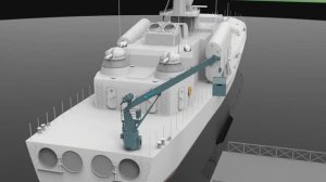 🏗️ Судовой электрогидравлический кран 3т/9м для ВМФ РФ  | Marine Electro-Hydraulic Deck Crane 3t/9m