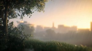 Летний дождь с видом на город. Summer rain with city view.