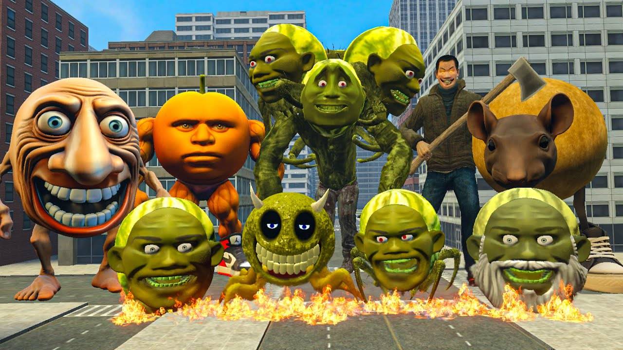 Новый проклятый монстр всей банды лин, дыня и тунг-тунг-сахур в гаррис моде смотреть онлайн