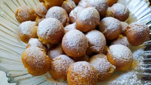 Пончики шарики на сгущенке к чаю за 5 минут.