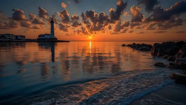 Chillout Deep Sunset ~ Serene Lighthouse Ambient for Deep Work & Study Focus