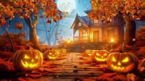 Cozy Autumn Porch Halloween Ambience with Spooky Halloween Background Music Halloween Music