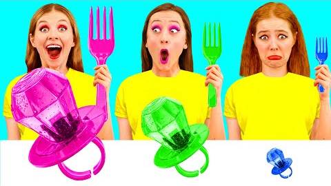 Большая, Средняя или Маленькая Тарелка Челлендж | Фантастические Лайфхаки с Едой TeamTeen Challenge смотреть онлайн