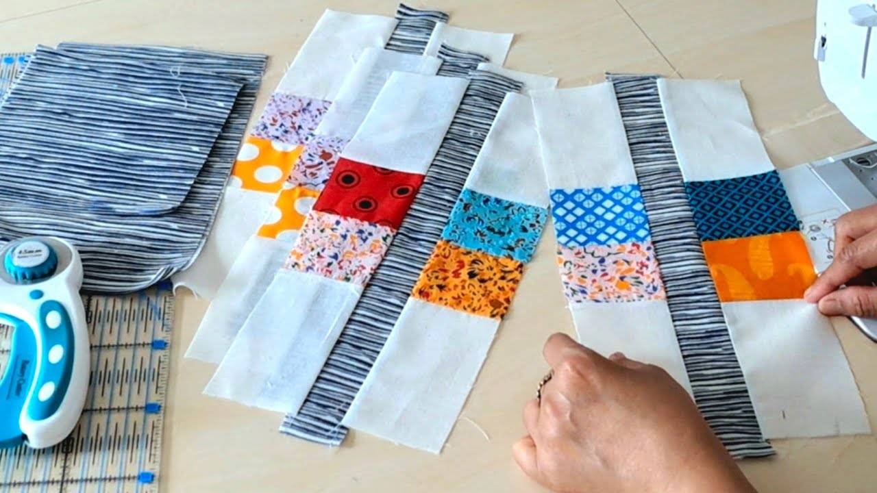 Сказочный узор из остатков ткани для лоскутного одеяла. Такой красивый, что вам захочется сшить его смотреть онлайн