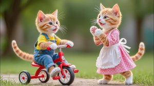 Мультики для детей, котику купили новый велосипед, мультфильм детям