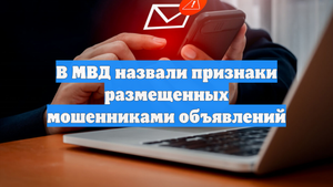 В МВД назвали признаки размещенных мошенниками объявлений