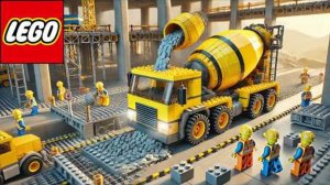 Бетономешалка LEGO не справляется с перемешиванием песка и воды
