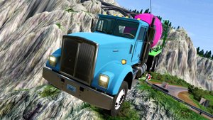 МУЛЬТИКИ ПРО МАШИНКИ. СБРОСИЛИ ГРУЗОВИКИ с ОБРЫВА, превратив их в ГРУДУ ХЛАМА. в игре BeamNG.drive