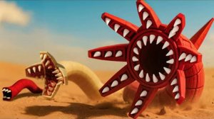 Эволюция смертельного червя, сравнение размеров, Выживание пустынного монстра Lego