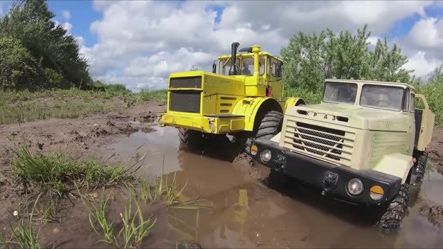 Кировец против Краза на бездорожье. Радиоуправляемые грузовики