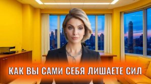 Как вы сами себя лишаете сил и уверенности